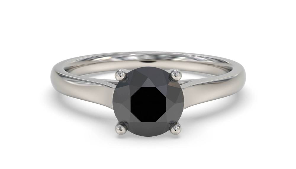 Black Diamond Solitaire Ring P