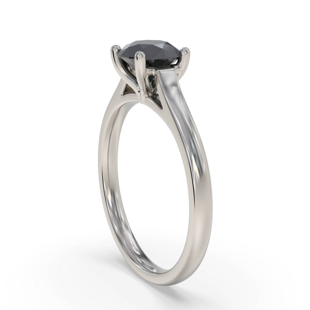 Black Diamond Solitaire Ring P