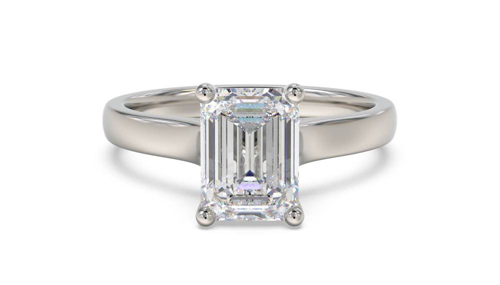 Traditional Emerald Diamond Engagement Ring P