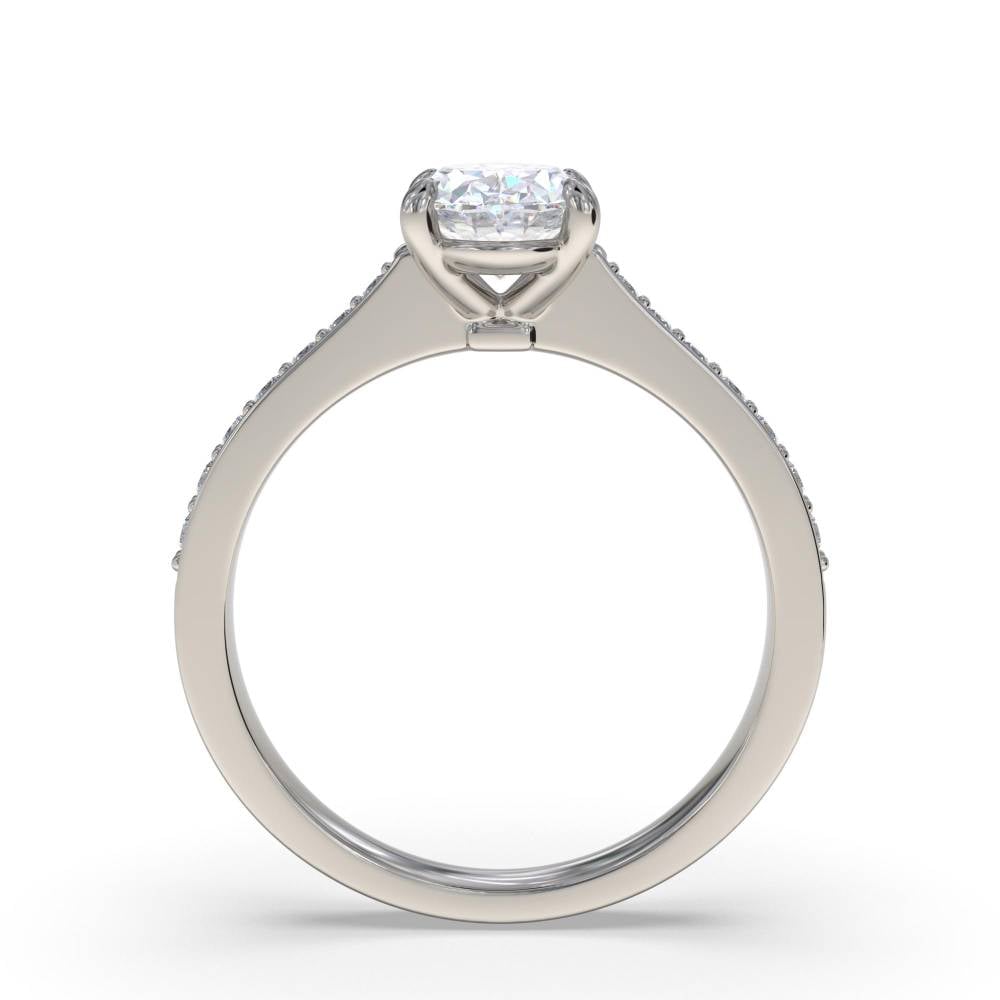 Oval Diamond Shoulder Set Ring P