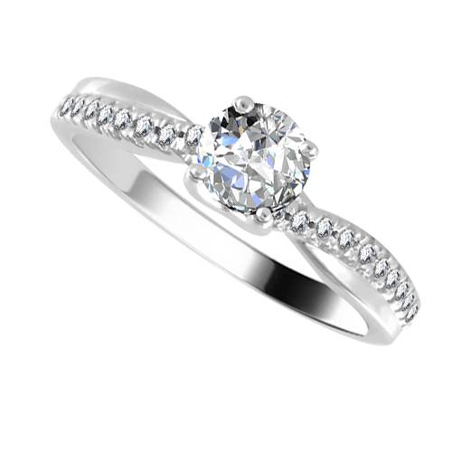 Infinity Round Shoulder Set Diamond Engagement Ring P