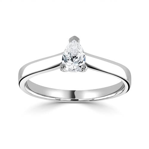 0.93ct SI2/J Classic Pear Diamond Engagement Ring