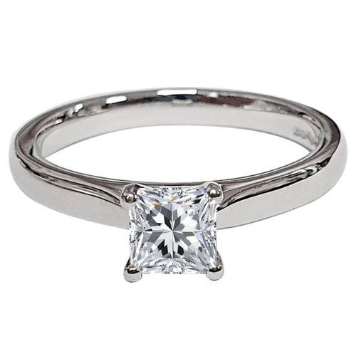 0.50ct I1/F Princess Solitaire Engagement Ring