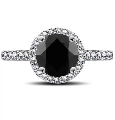 Black Diamond Shoulder Set Ring P