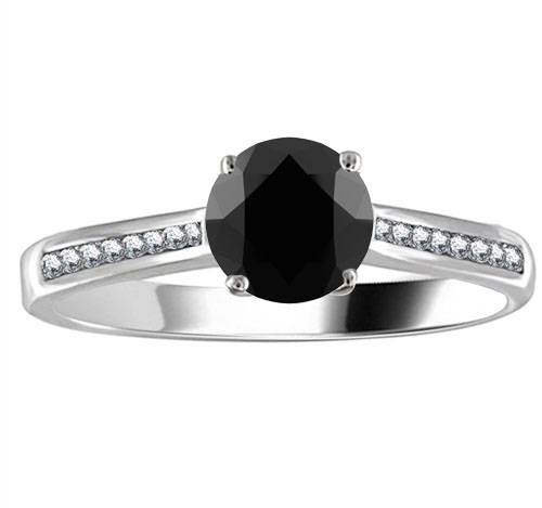 Black Diamond Shoulder Set Ring P