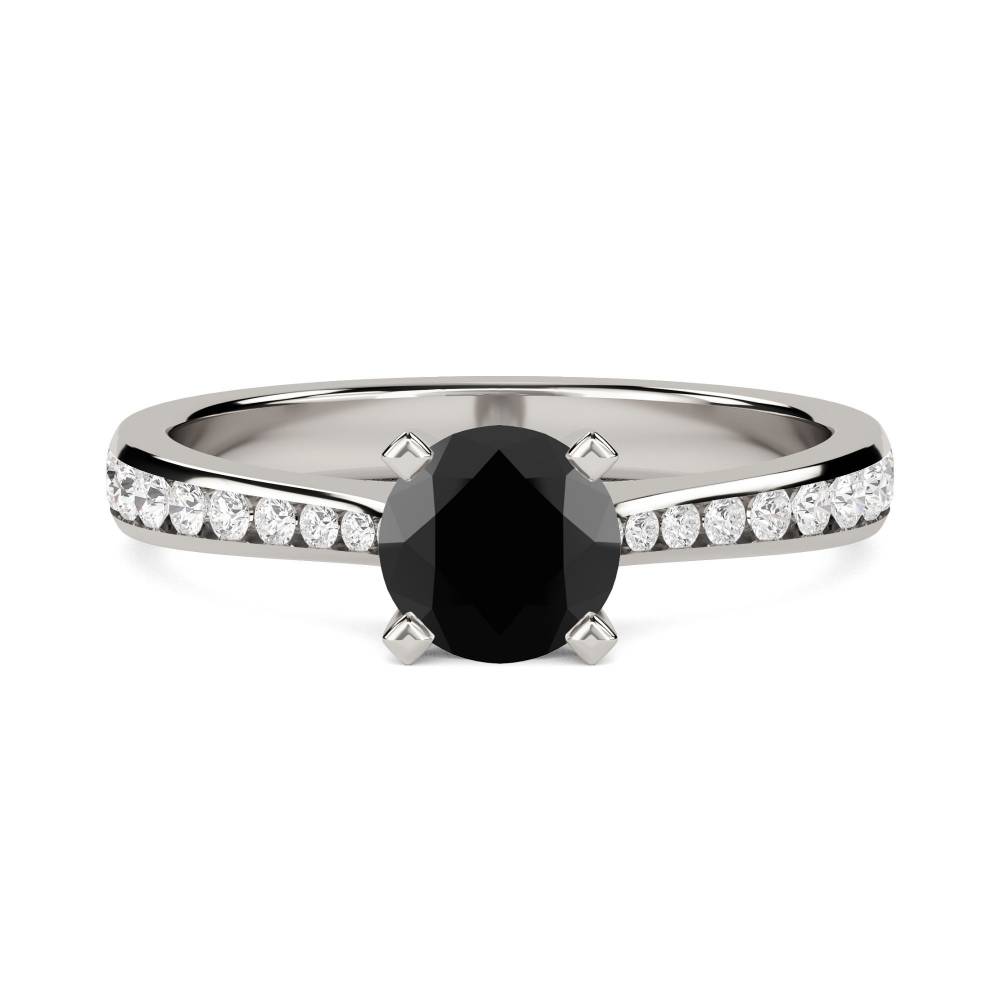 Black Diamond Shoulder Set Ring P