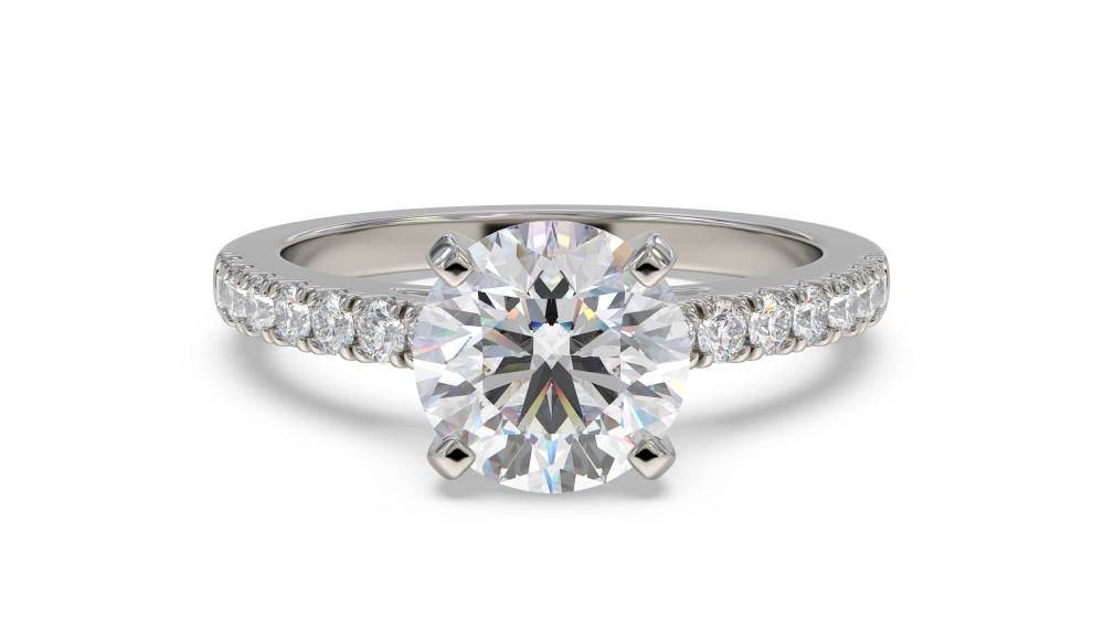 Shoulder Set Diamond Engagement Ring
 P