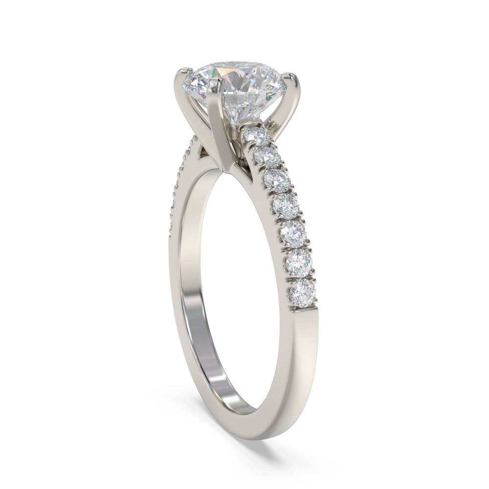 Shoulder Set Diamond Engagement Ring
 P