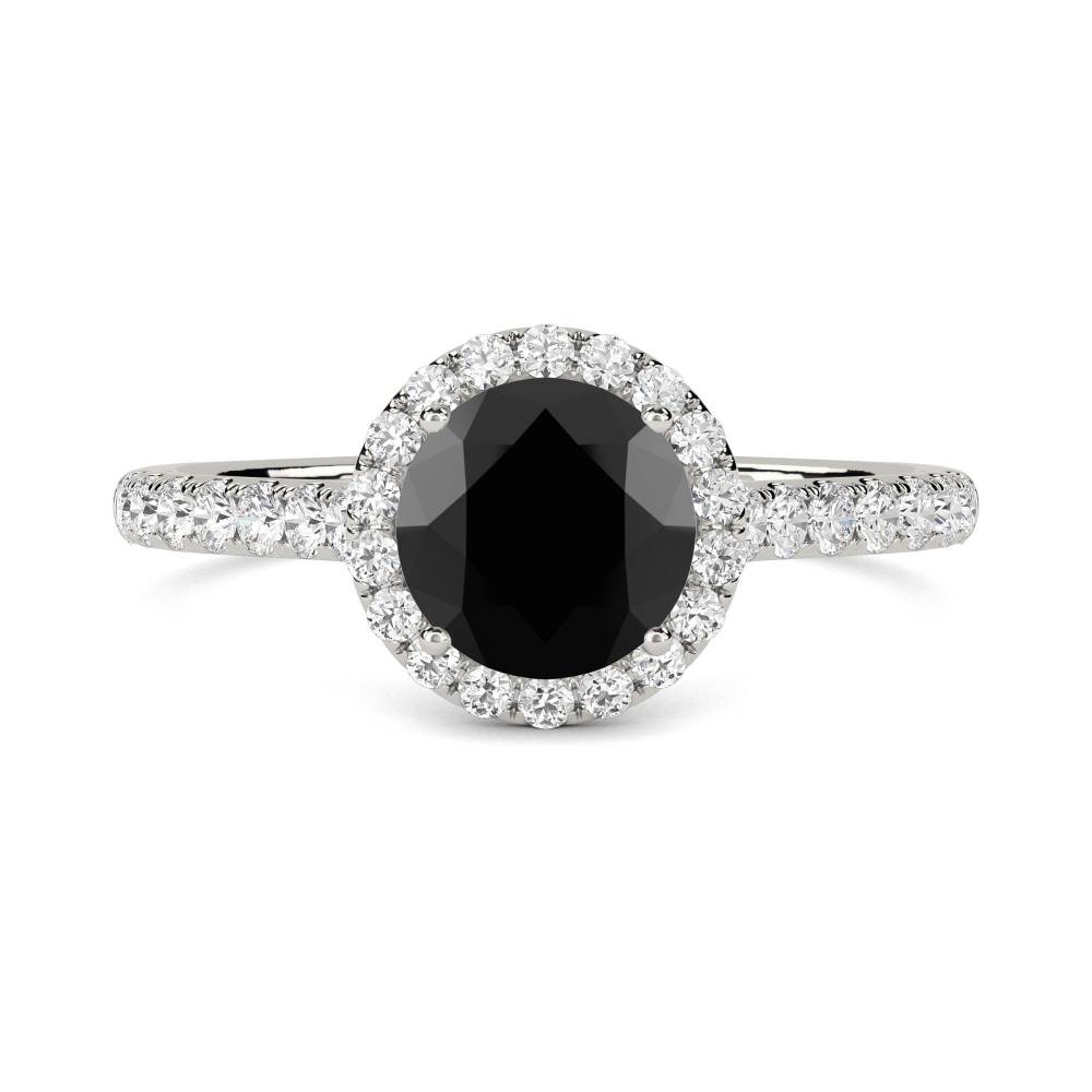 Black Diamond Shoulder Set Ring P