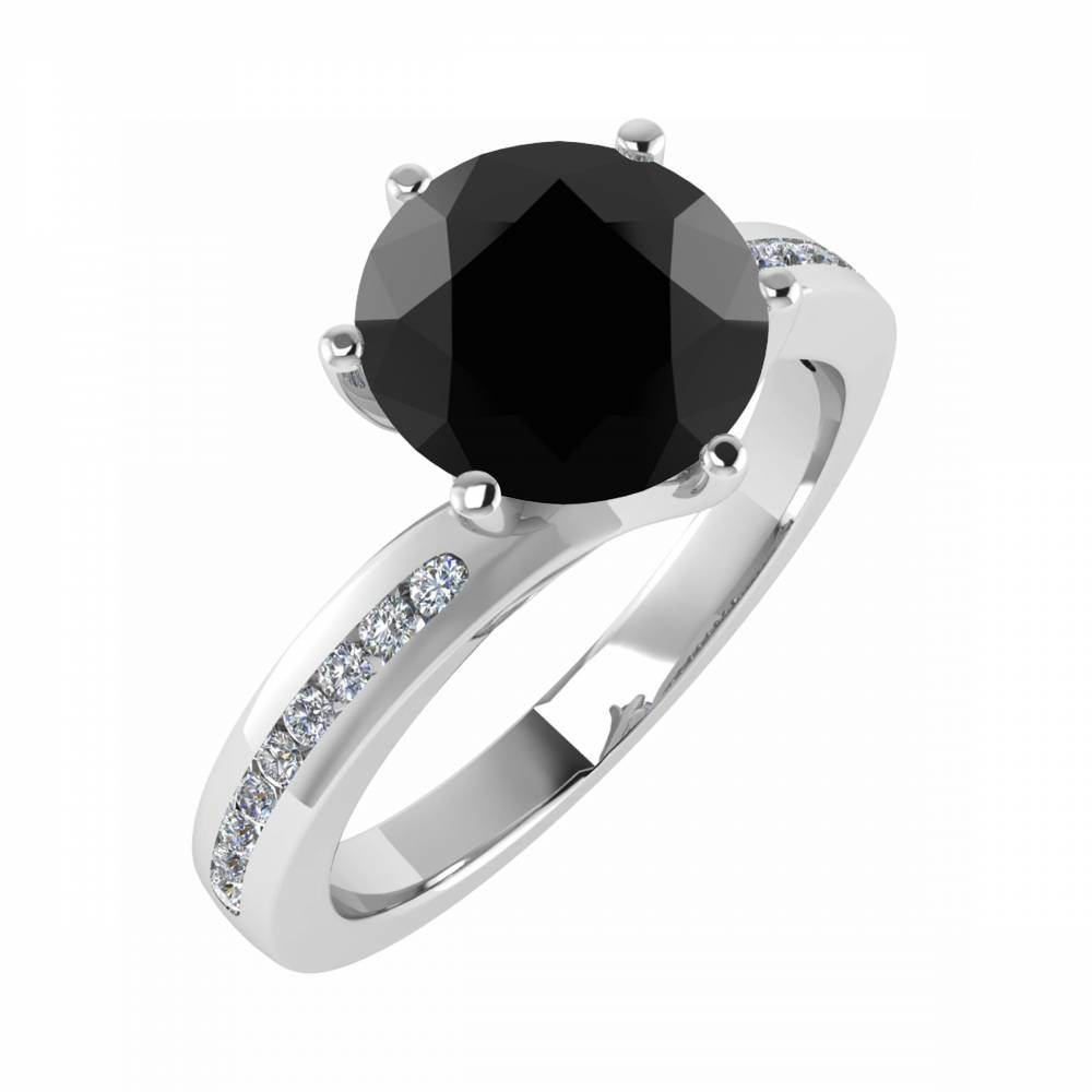 Black Diamond Shoulder Set Ring P