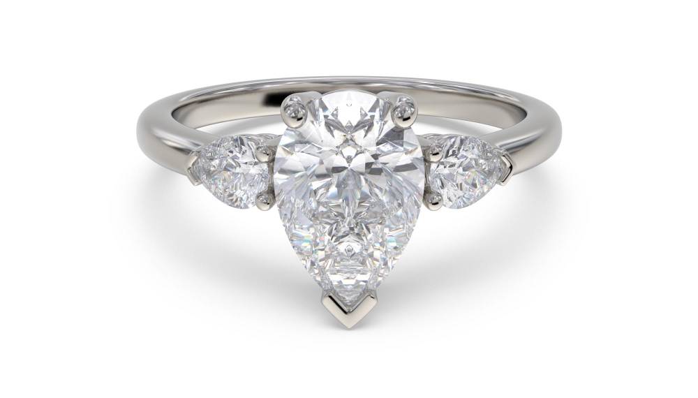 Unique Pear Diamond Trilogy Ring P