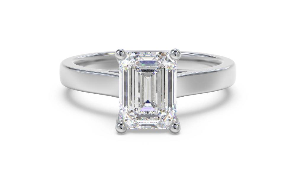 Modern Emerald Diamond Engagement Ring W