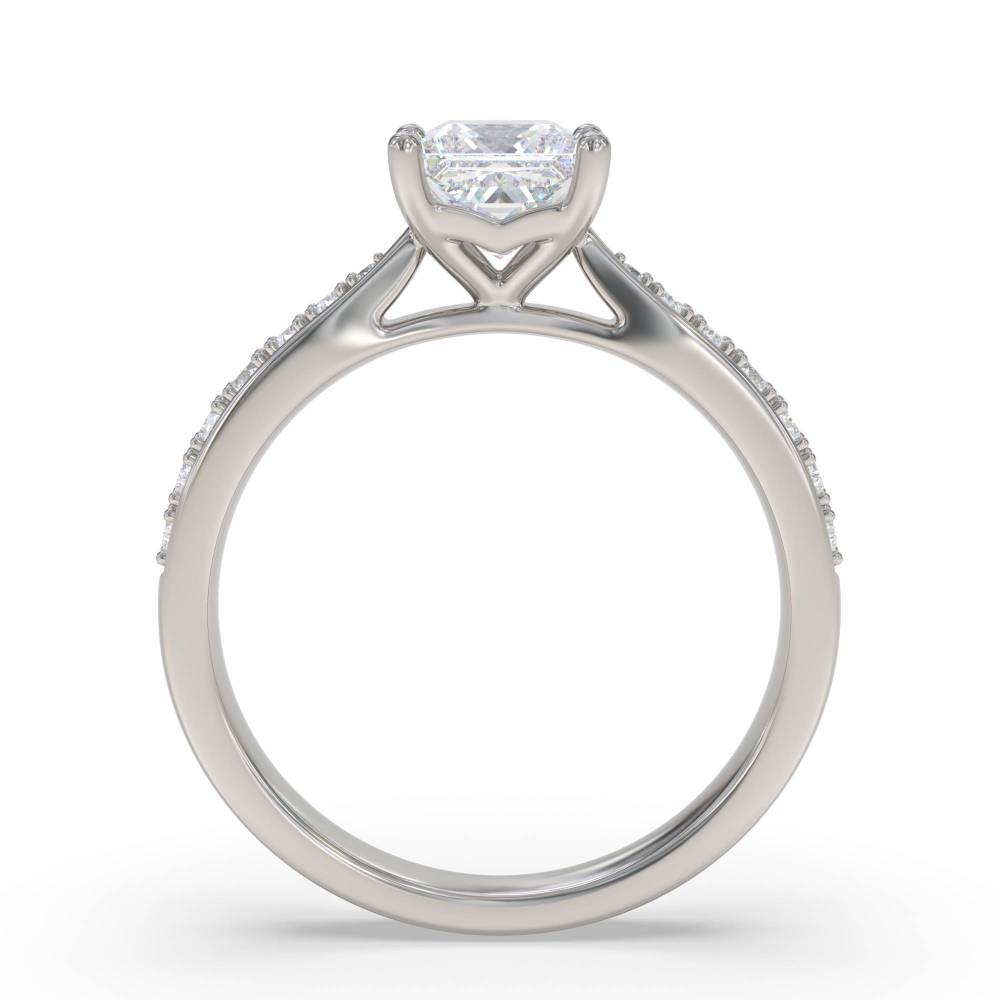 Princess Diamond Shoulder Set Ring P