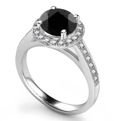 Black Diamond Shoulder Set Ring P