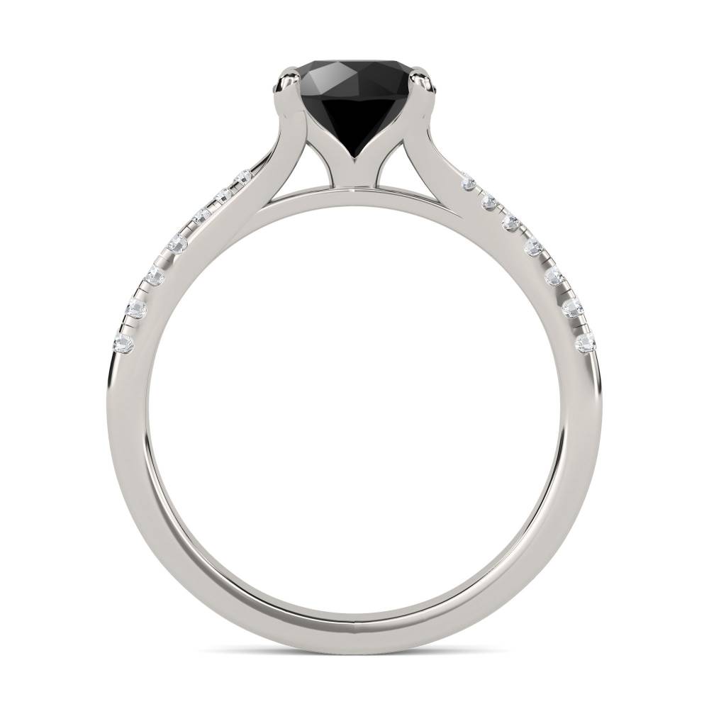 Black Diamond Shoulder Set Ring P