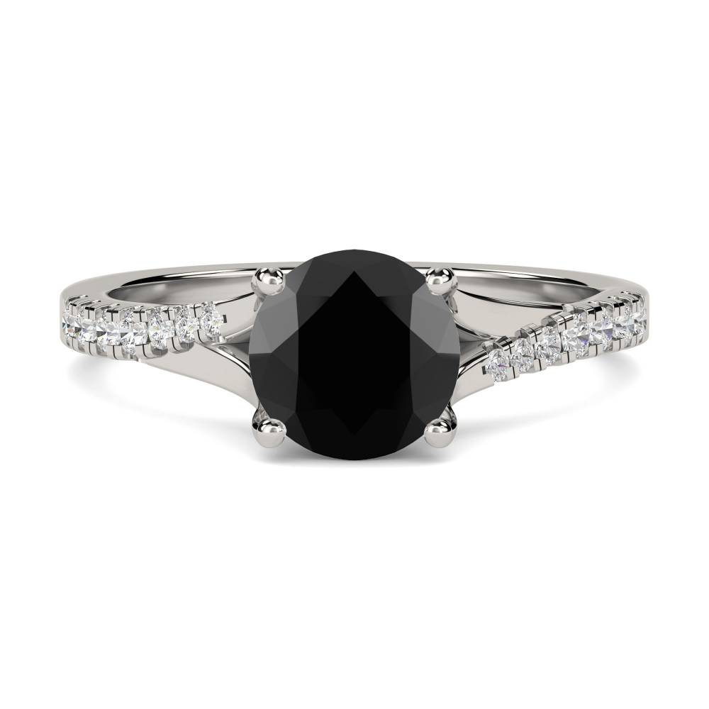 Black Diamond Shoulder Set Ring P