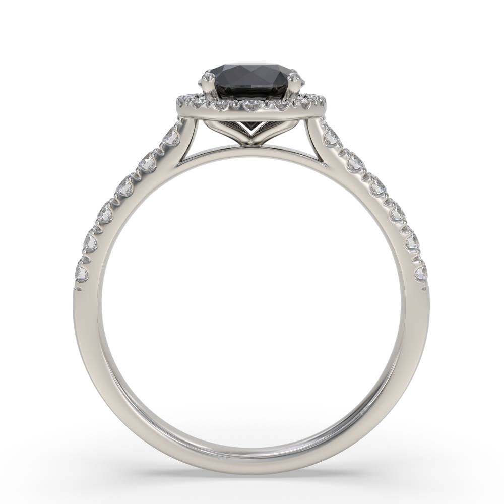 Black Diamond Shoulder Set Ring set in Platinum