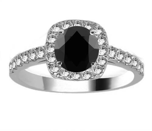 Black Diamond Shoulder Set Ring set in Platinum