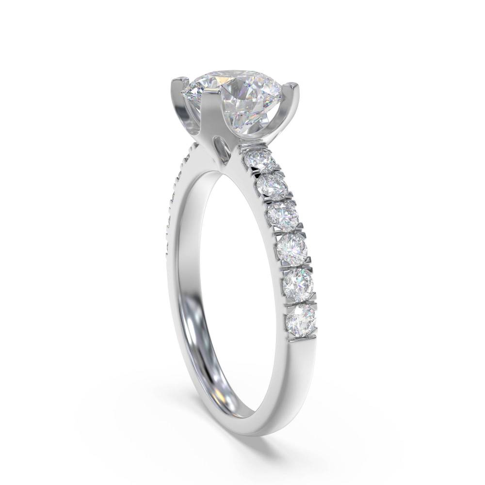 Shoulder Set Diamond Engagement Ring
 W