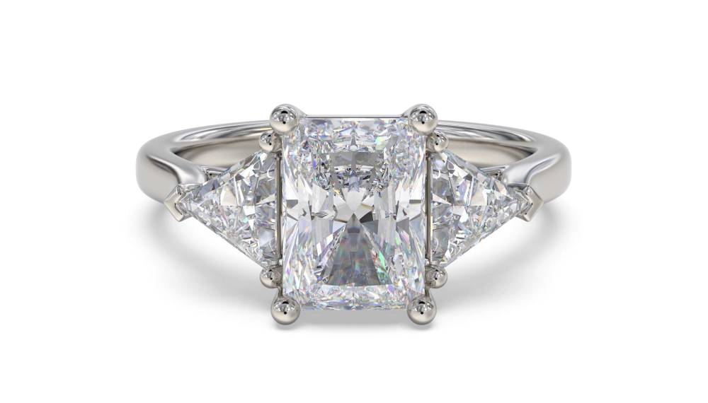Elegant Radiant & Trillion Diamond Trilogy Ring P