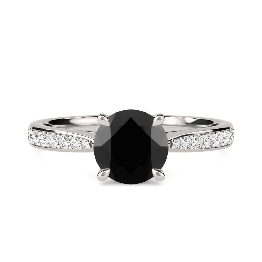 Black Diamond Shoulder Set Ring P