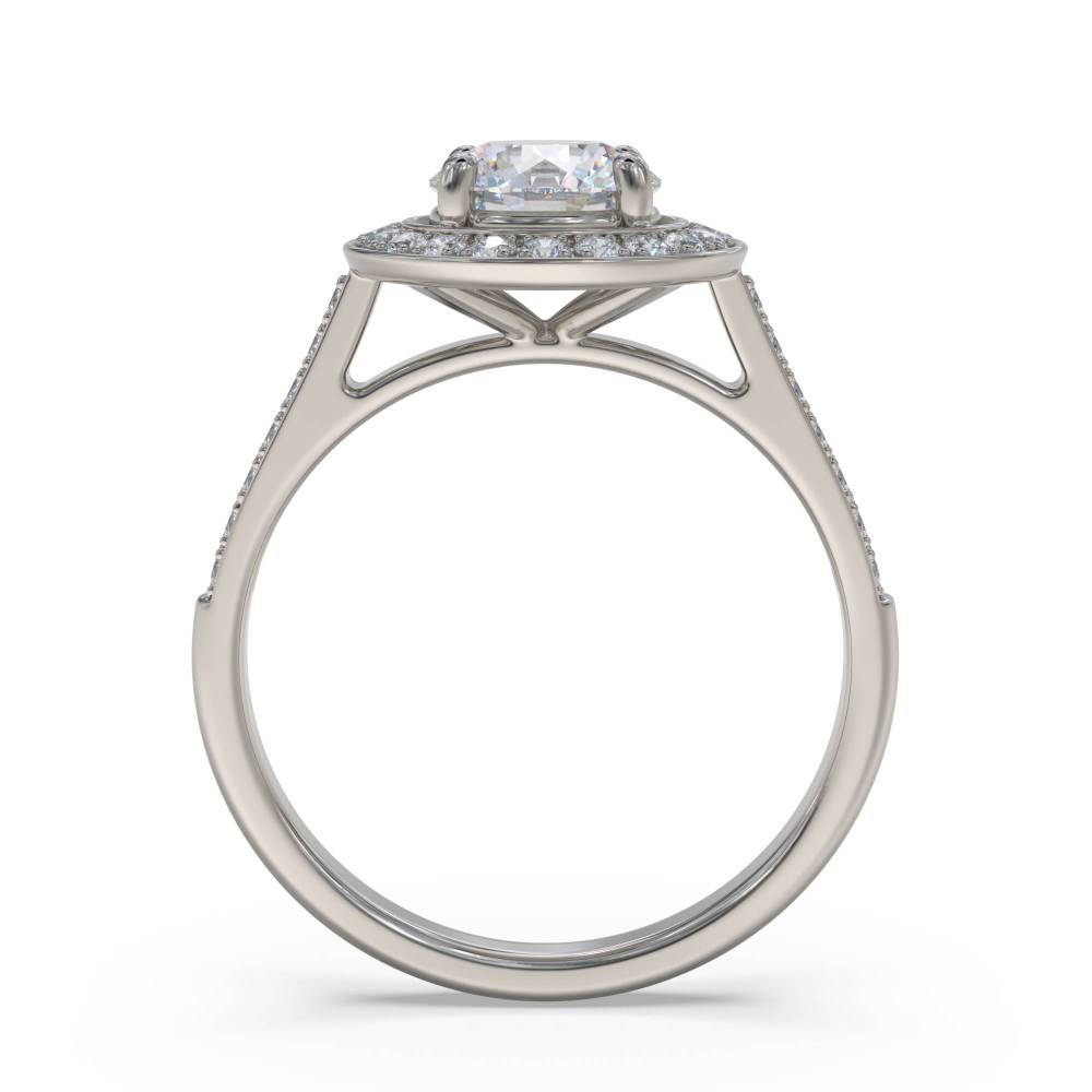 Modern Round Diamond Single Halo Ring P