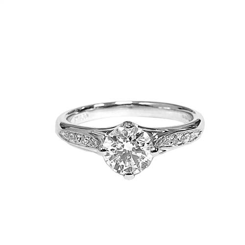 1.30ct SI2/G Round Diamond Shoulder Set Engagement Ring