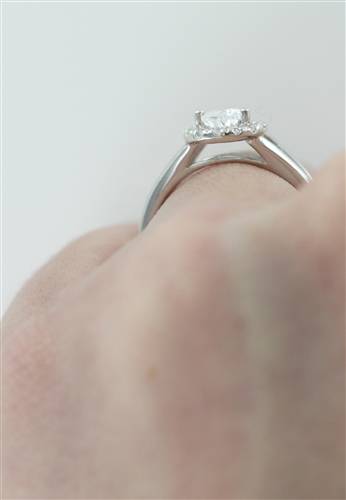 Modern Pear Diamond Single Halo Ring W