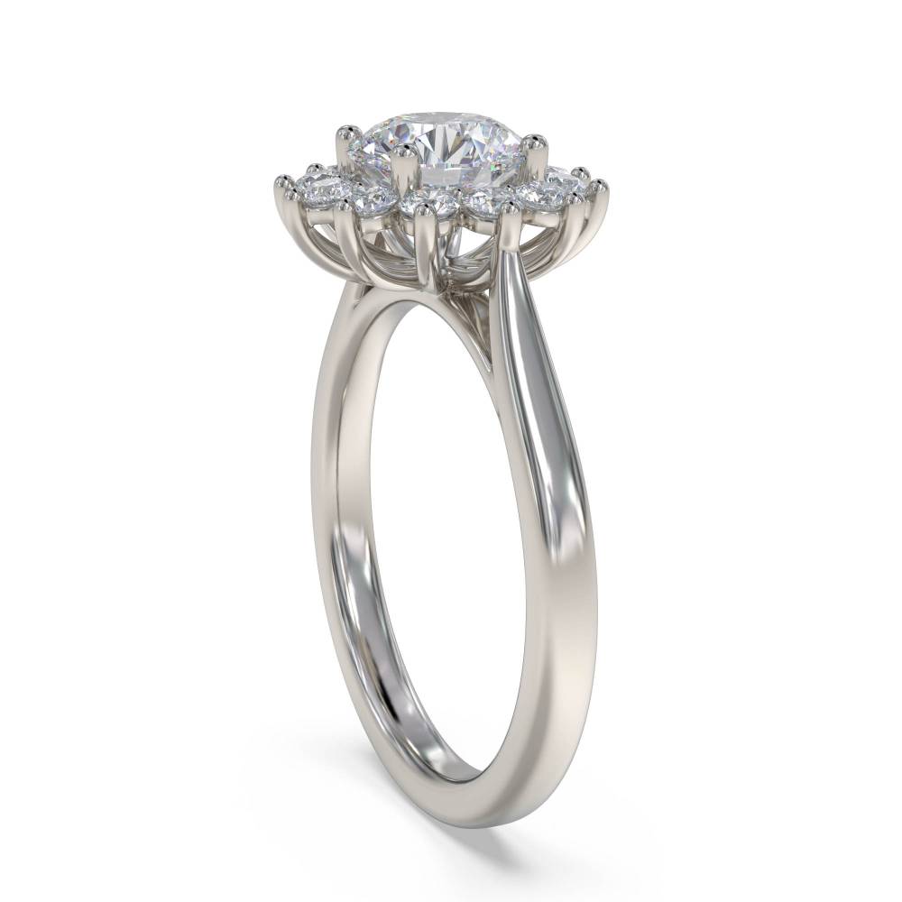 Round Diamond Floral Designer Ring P