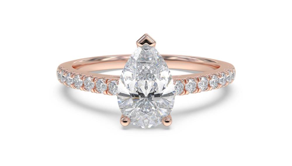 Pear Diamond Shoulder Set Ring R