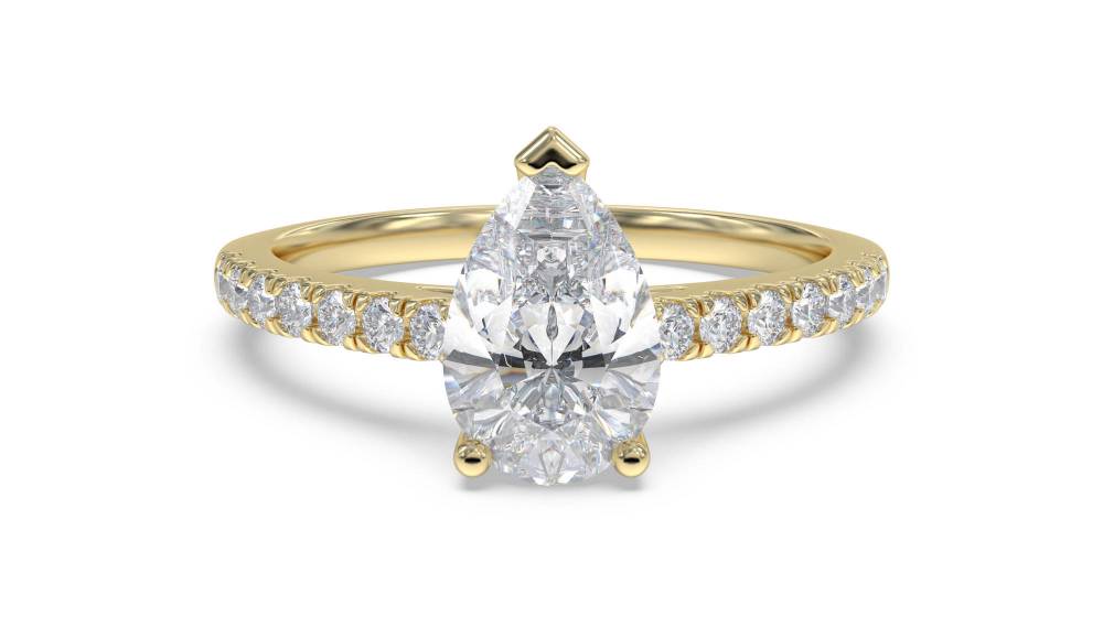 Pear Diamond Shoulder Set Ring Y