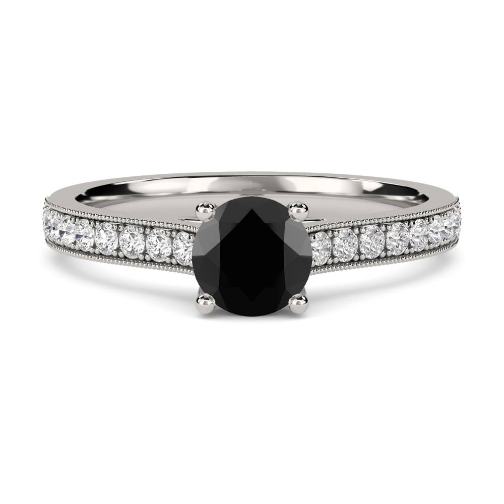 Black Diamond Shoulder Set Ring P