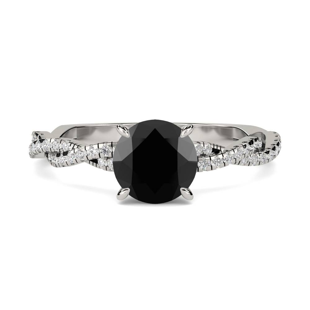 Black Diamond Shoulder Set Ring P