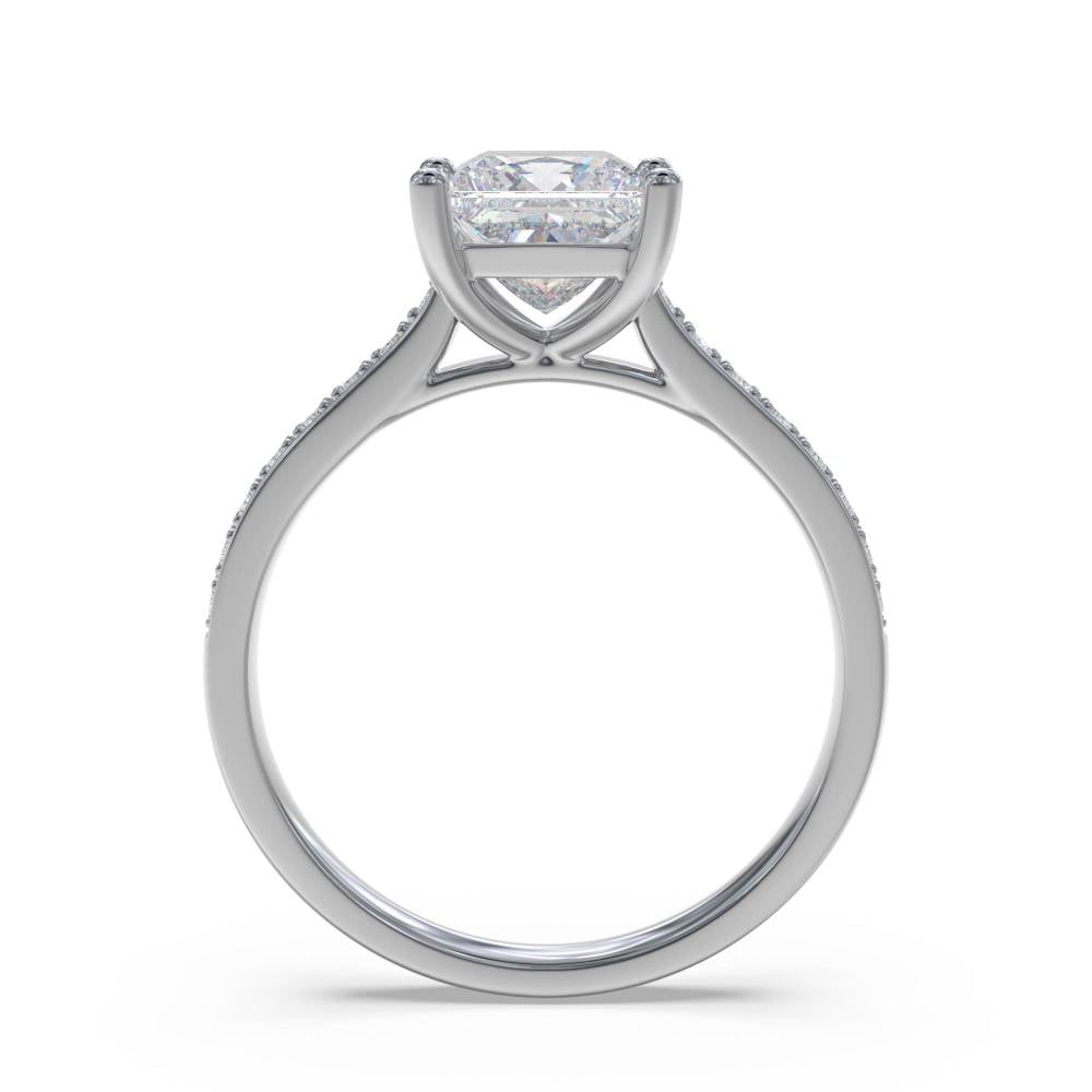 Princess Diamond Shoulder Set Ring W