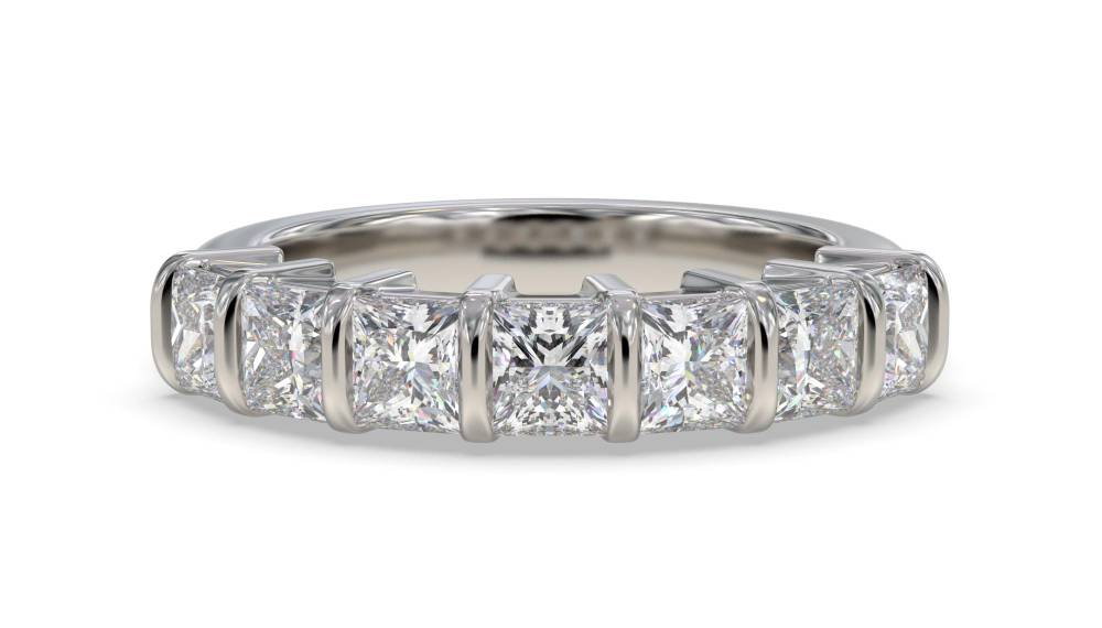 DHRZ0090 7 Stone Princess Diamond Half Eternity Ring P