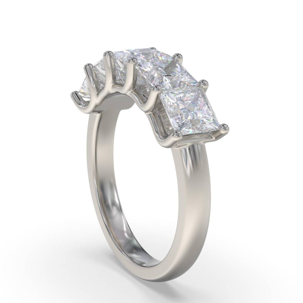 DHRZ0207 5 Stone Princess Diamond Half Eternity Ring P