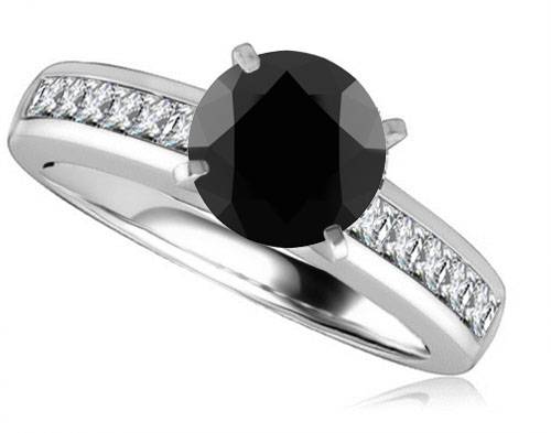 Black Diamond Shoulder Set Ring P