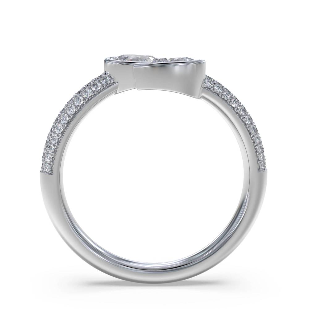 2 Stone Toi Et Moi Diamond Ring set in White Gold