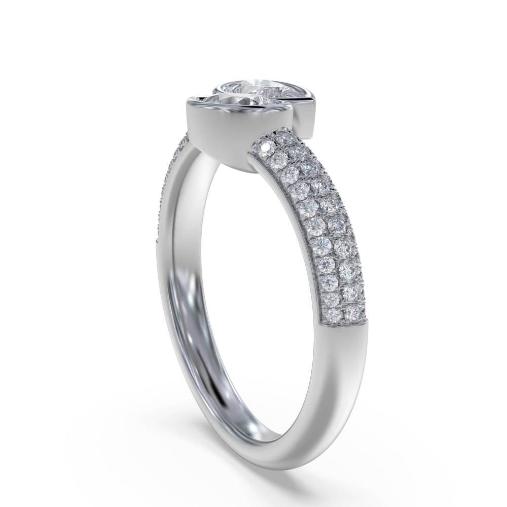 2 Stone Toi Et Moi Diamond Ring set in White Gold