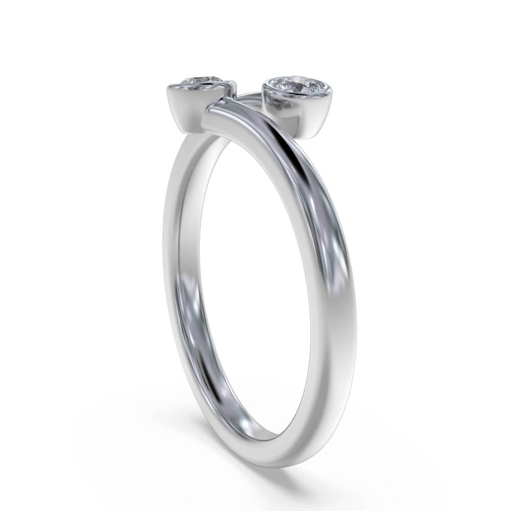 2 Stone Toi Et Moi Diamond Ring set in White Gold