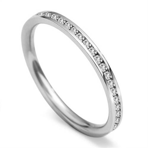 2mm Full Set Round Diamond Wedding Ring set in White Gold