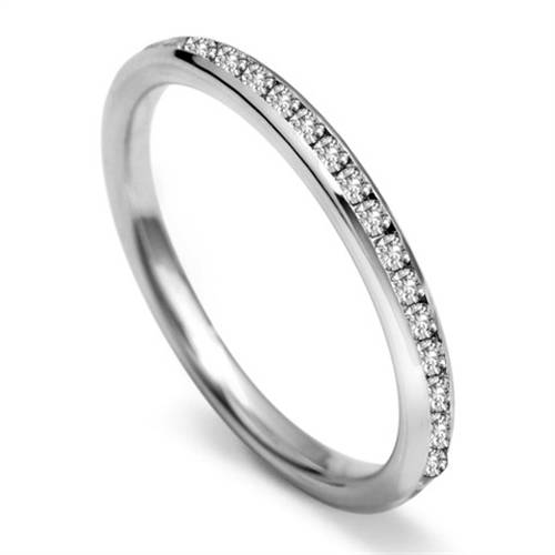 2.5mm Full Set Round Diamond Wedding Ring set in White Gold