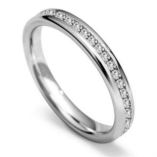 3mm Full Set Round Diamond Wedding Ring P