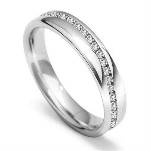 4mm Full Set Round Diamond Wedding Ring set in White Gold