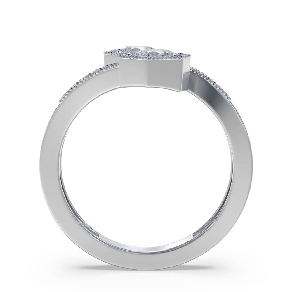 2 Stone Toi Et Moi Diamond Ring set in White Gold