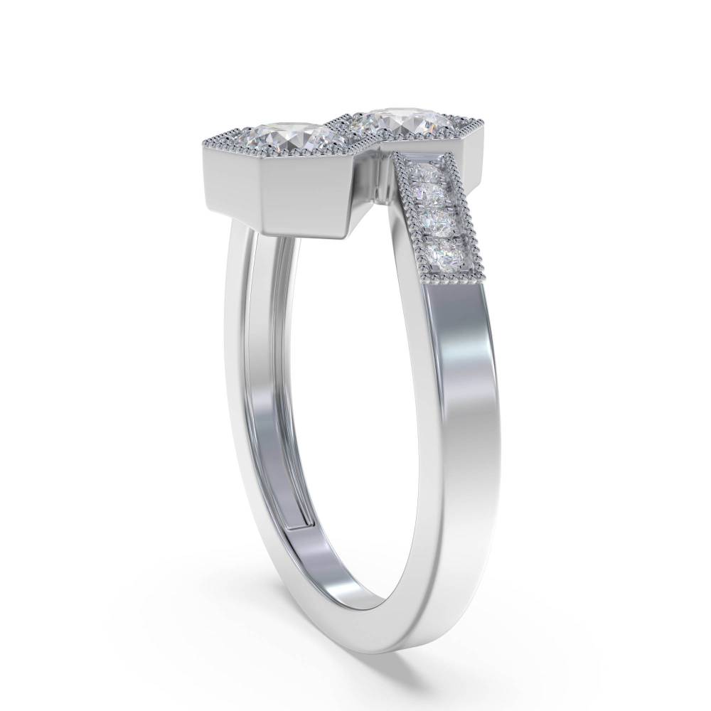 2 Stone Toi Et Moi Diamond Ring set in White Gold