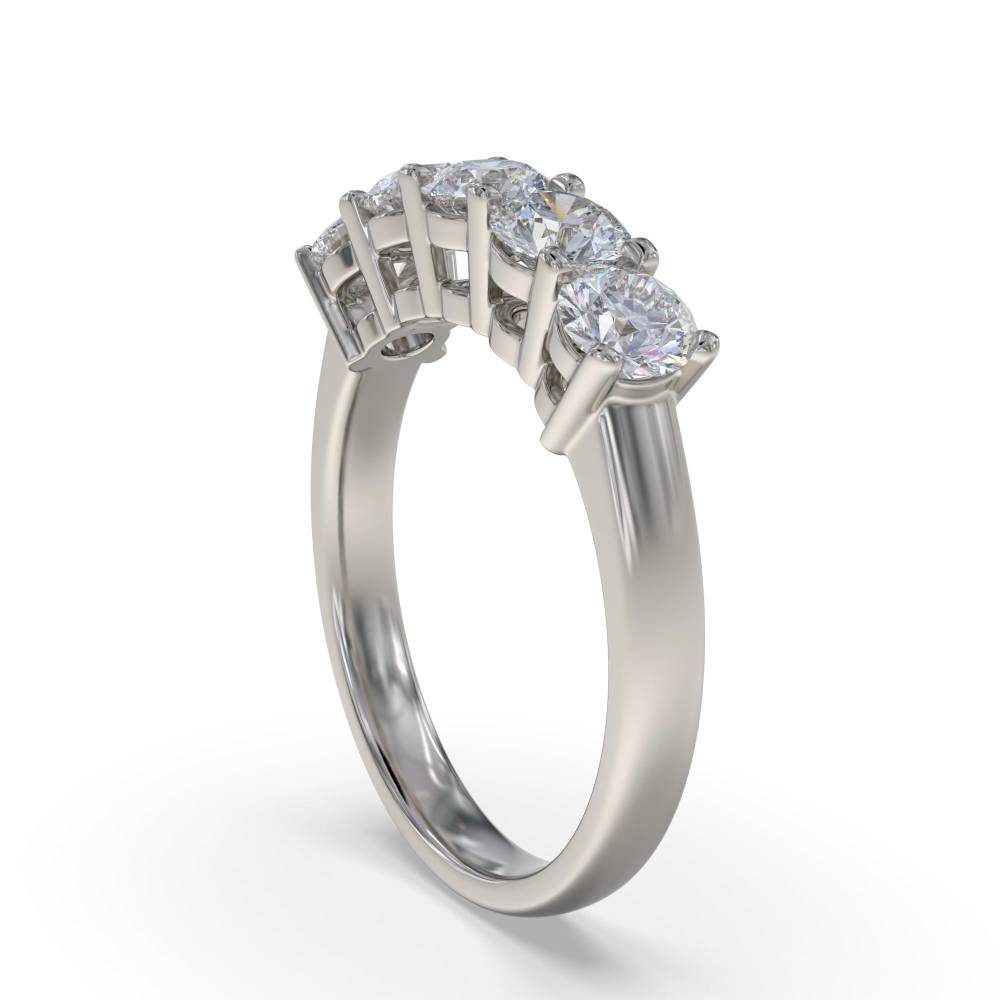 ER065 5 Stone Round Diamond Half Eternity Ring P