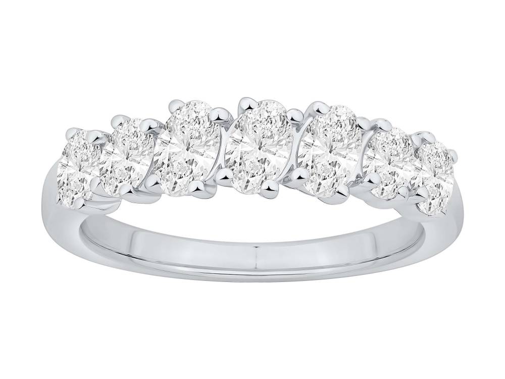 1.10Ct Oval Diamond Diagonal Set Eternity Ring W