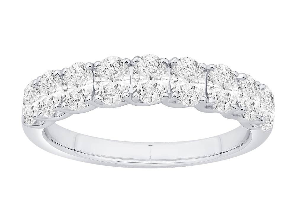 1.20Ct Oval 9 Stone Diamond Ring W