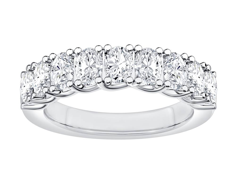 1.65Ct Oval 9 Stone Diamond Ring W